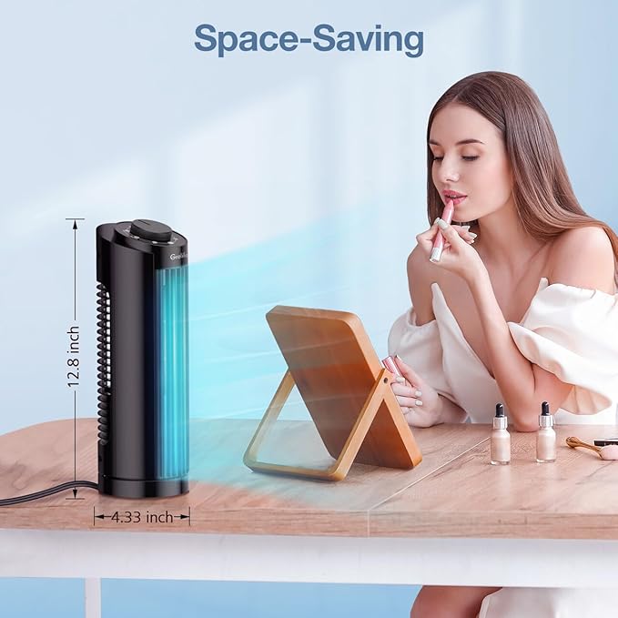 Grelife Tower Fan with Remote Control, Fast Cooling Desktop Fan, 90° Oscillation - Image 5