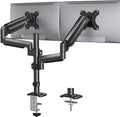 HUANUO Dual Monitor Mount up to 32 inches Screens, Taller Monitor Stand Hold by HUANUO
