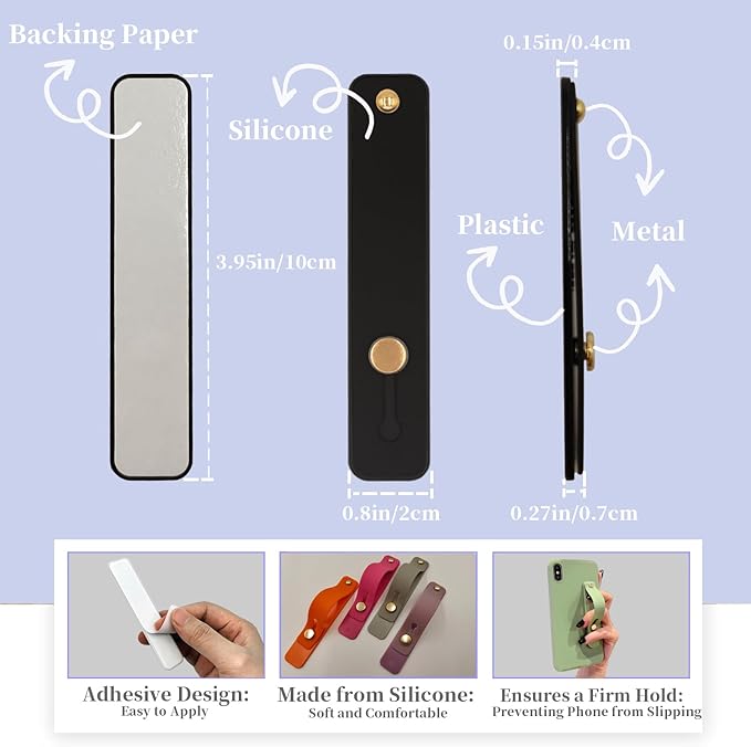Cell Phone Grips Finger Holder for Back of Phone, Cute Pink Phone Slide Grip - Image 3