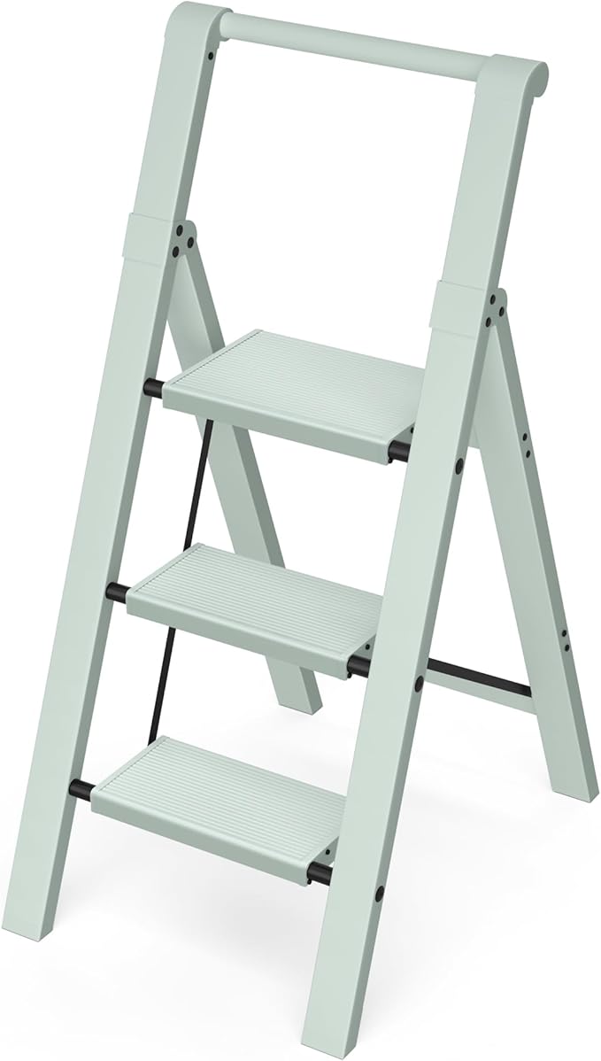 Taranta 3 Step Ladder, Lightweight Aluminum Step Stool by TARANTA