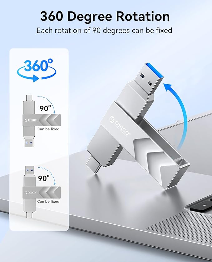 ORICO 2TB Portable Solid State Drive, 1050MB/s Dual-Port Rotating Metal - Image 5