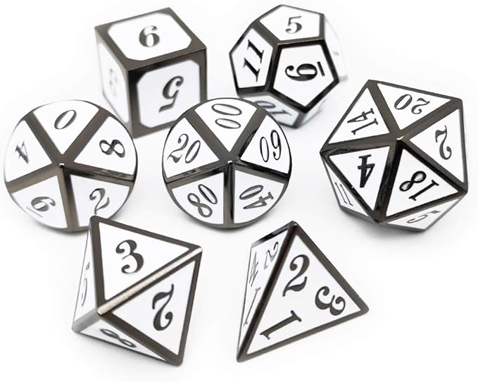 Haxtec 7 Die DND Metal Dice Set D&D 7PCS DND Dice of D20 D12 D10 D8 D6 D4 - Image 3