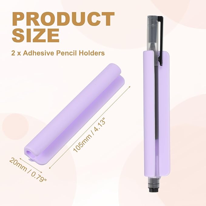 PATIKIL 2 Pcs Adhesive Pencil Holders, 105mm Long Universal Pencil Clip - Image 2