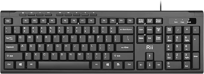 Rii RK907 Ultra-Slim Compact USB Wired Keyboard by Rii