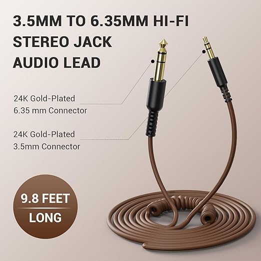 OneOdio 6.35mm to 3.5mm 6.6-9.8FT Stereo Adapter Cable Compatible - Image 4