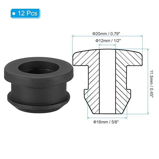 PATIKIL 16mm / 5/8 Inch Drill Hole, 1/2 Inch ID Rubber Grommets - Image 2