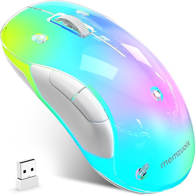 memzuoix 2.4G LED Wireless Mouse, Rechargeable Ergonomic Mouse by memzuoix