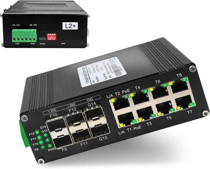 Industrial Managed 10G Ethernet PoE Switch, 2*10G SFP + Slot+4*Gigabit SFP Slot by Xnyahitog