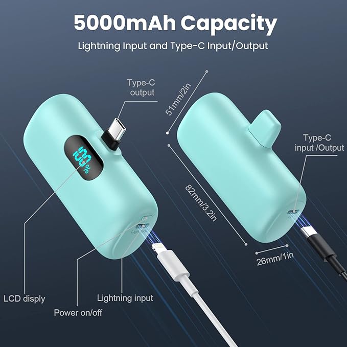 Samll Portable Charger for iPhone 16/15 Series, 5000mAh 3A PD USB C Power Bank - Image 5