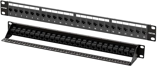 FGB 24 Port Cat6A Keystone Patch Panel, 1U by FGB