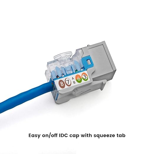 trueCABLE Cat5e Keystone Jack, Unshielded, 90 Degree Punch-Down, PoE++ 100W - Image 5