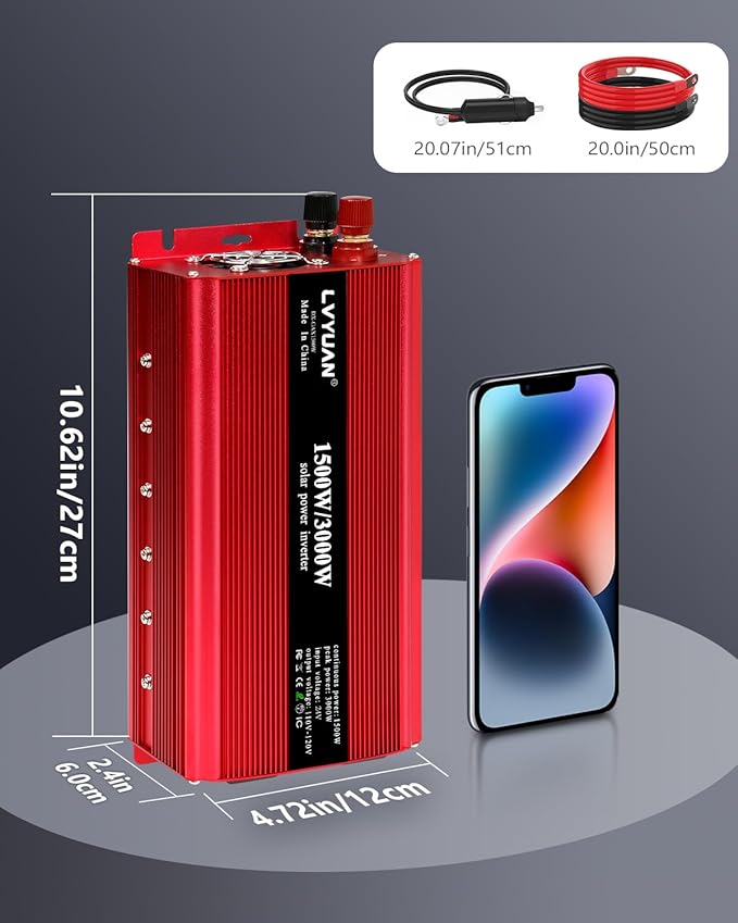 LVYUAN 1500W Car Power Inverter 24V to 110V DC to AC - Image 6
