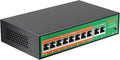 8 Port PoE Switch, 8 PoE+ 100Mbps Ethernet Port & 2 Gigabit Uplink, Support by ReiduboSecurityPoECameraSwitch