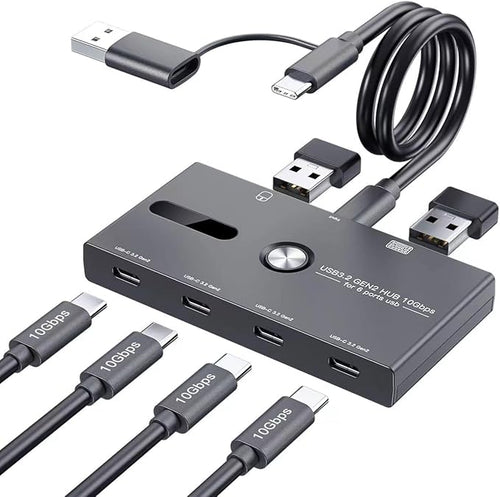 10Gbps USB C Hub, 6 Ports USB C Splitter, Type-C and USB 3.2 to USB C Hub by ZIYUETEK