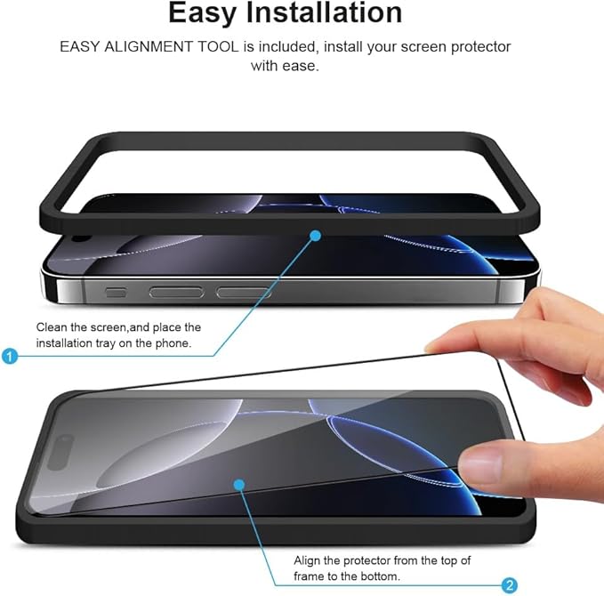 2 pack Full 9H+ Military Grade Glass Screen Protector - Image 8