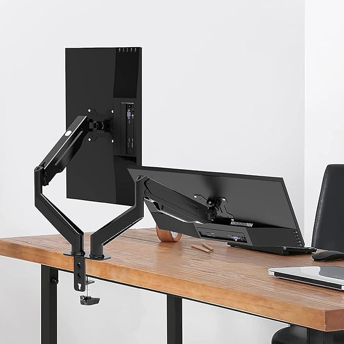 Pholiten Dual Monitor Arm 32inch, Fully Adjustable Gas Spring Monitor Desk - Image 4
