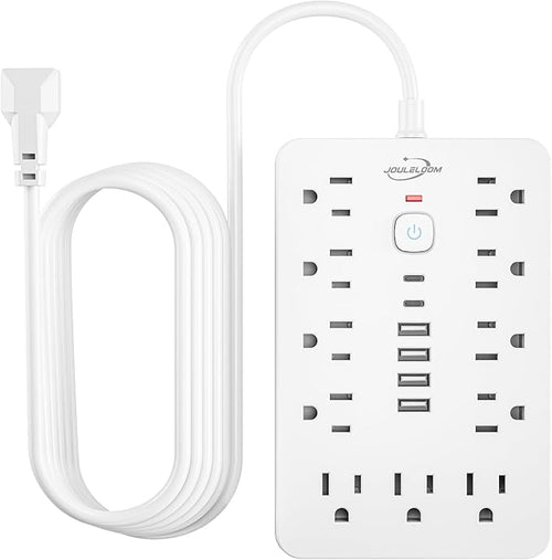 10 FT Flat Plug Surge Protector Power Strip, 11 Multiple AC Outlets by Unknown