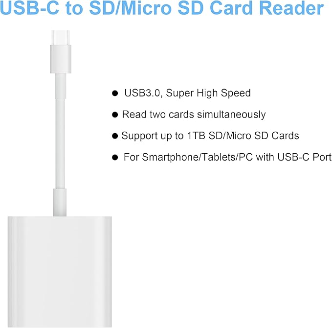 USB C SD Card Reader for iPhone 15/Mac/iPad, USB 3.0 Type C to SD/Micro SD Card - Image 3