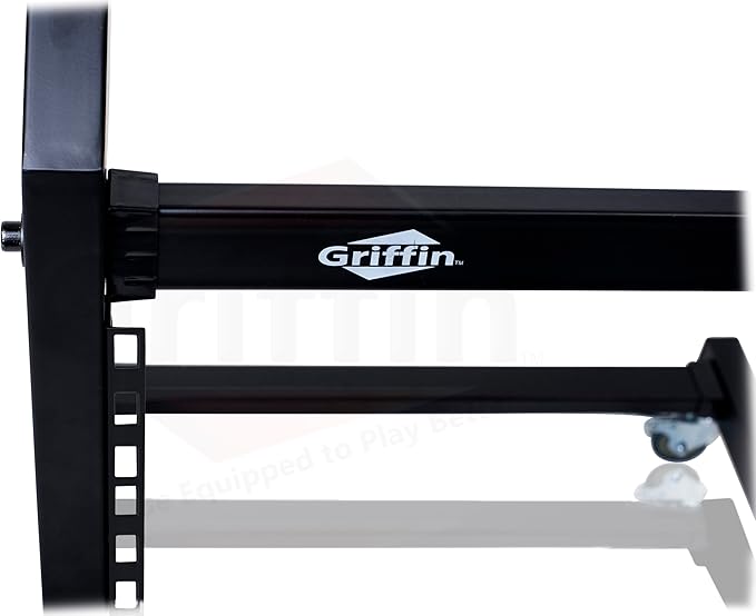 GRIFFIN 19U Rack Mount Rolling Stand & Adjustable Mixer Platform Rails – Cart - Image 4