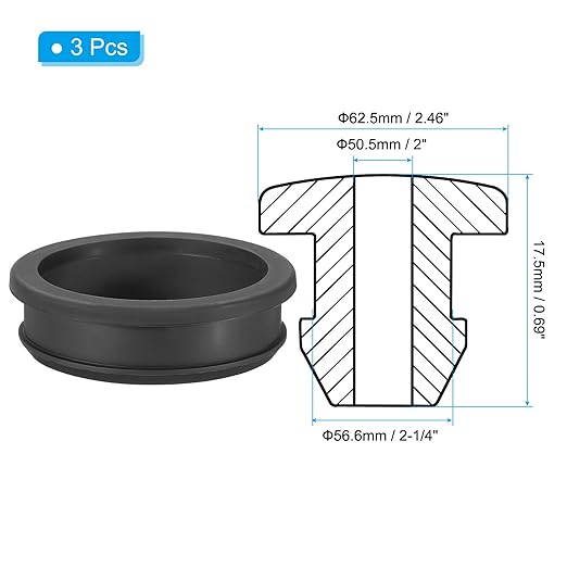 PATIKIL 56.6mm / 2-1/4 Inch Drill Hole, 2 Inch ID Rubber Grommets - Image 2