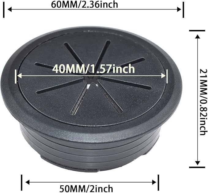 Aifeier ET 2PCS Desk Grommet 2 Inch/50mm Rubber Cable Wire Grommet Cable Hole - Image 3