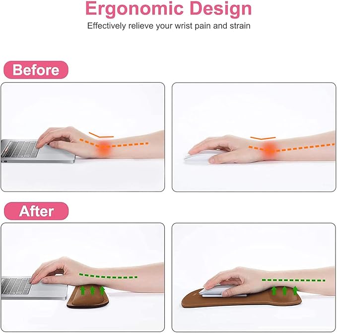 MOSISO Wrist Rest Support for Mouse Pad & Keyboard Set, Ergonomic Mousepad - Image 3