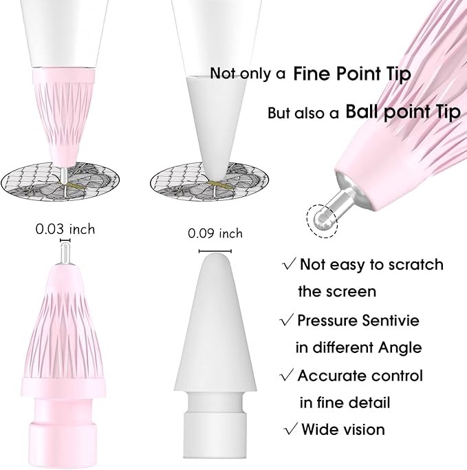 Upgraded Pencil Tips fits for Apple 2nd 1st Gen USB-C iPad Pro Pencil, No Wear - Image 2