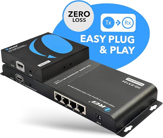 OREI 1x4 HDMI Extender Splitter Over Single Cable CAT6/7 1080P - Image 9