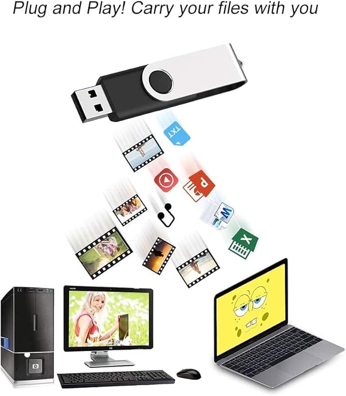 JUANWE 8GB USB Flash Drive 50 Packs, Bulk USB Sticks 2.0 Mutipack Thumb Drive - Image 3