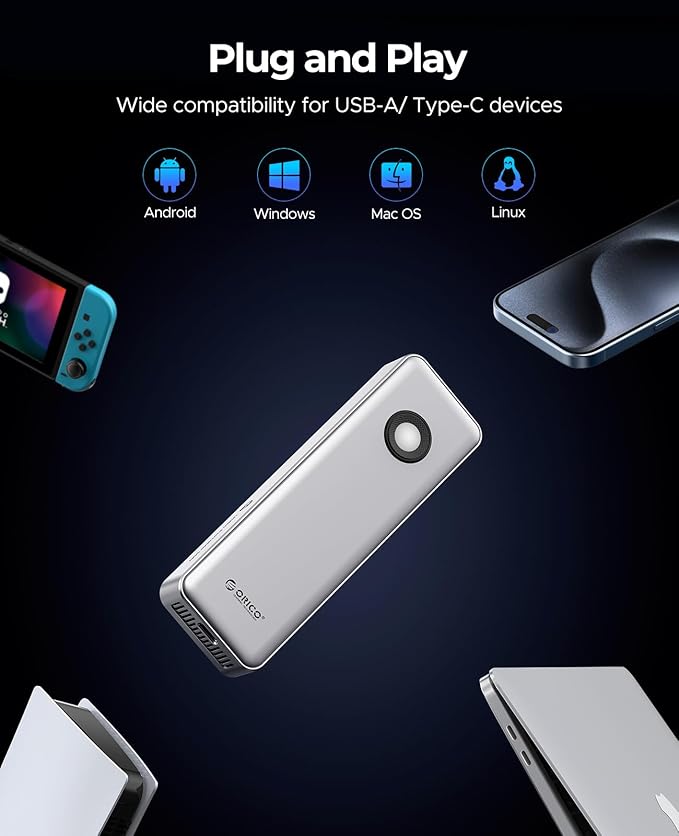 ORICO 1TB Portable SSD for 3700MB/s, RGB External Solid State Drive - Image 6