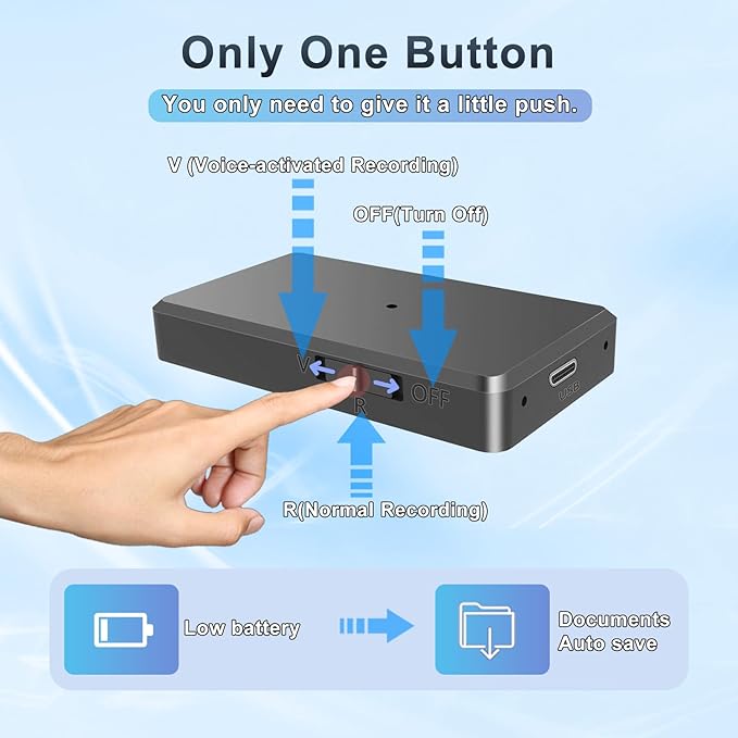 Voice Recorder - 64GB Mini Voice Recorder - Noise Cancellation Voice Activated - Image 2