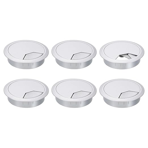 uxcell 6 Pcs 80mm Desk Grommet, Plastic Cable Hole Cover, Wire Cord Cable by uxcell