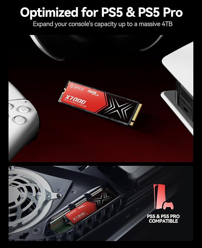 ORICO X7000 1TB NVMe SSD for Gaming, 7100MB/s Read Speed, 17μs Response Time - Image 2