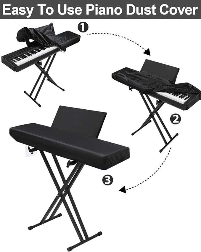 Elastic Lock Music Keyboard Dust Protector Cover - Image 9