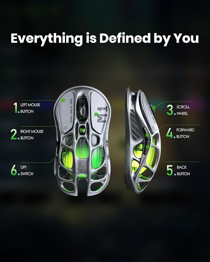 GravaStar Wireless Gaming Mice Mercury M1 Pro, Lightweight Magnesium Alloy - Image 6