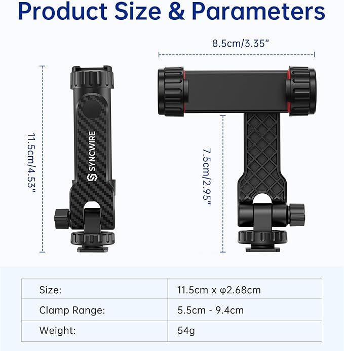 SYNCWIRE Tripod Phone Mount, Universal Smartphone Mount Adapter - Image 7