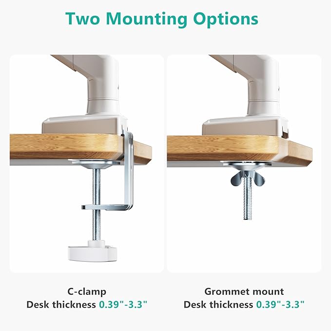 WALI Single Monitor Arm Mount Stand, Adjustable Gas Spring Arm Monitor Mount - Image 7