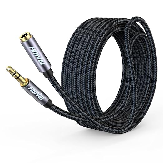 FONVOi15FT 3.5mm Aux Jack Audio Extension Cable, Male to Female, TRS Headphone by FONVOi
