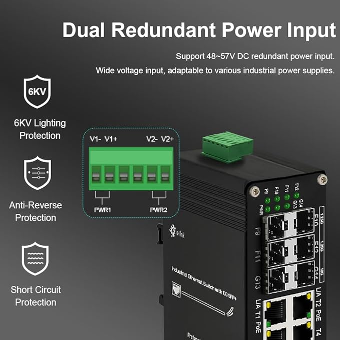 Industrial 8 Port Gigabit Ethernet Plus PoE Switch - Image 4