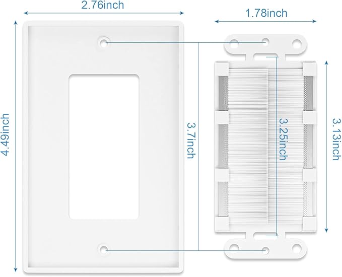 Iwillink Brush Wall Plate, Cable Pass Through Insert - Image 3