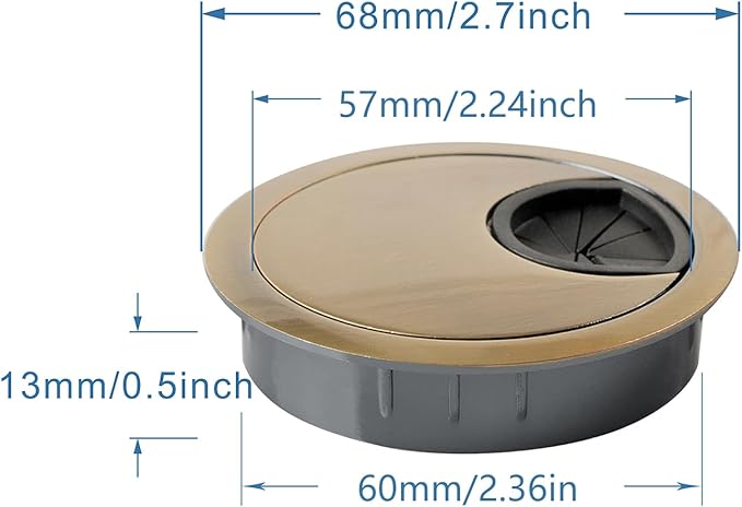 Desk Grommet for Wire Organizer, PC Computer Desk Plastic Grommet Cord - Image 5