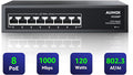 8 Port Gigabit PoE Switch, 8 Port PoE 120W, Gigabit Ethernet Unmanaged Network by AUMOX