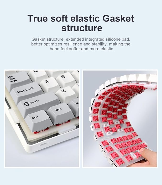 x Aula F99 Pro Wireless Mechanical Gaming Keyboard, Hot Swappable Custom Cream - Image 7