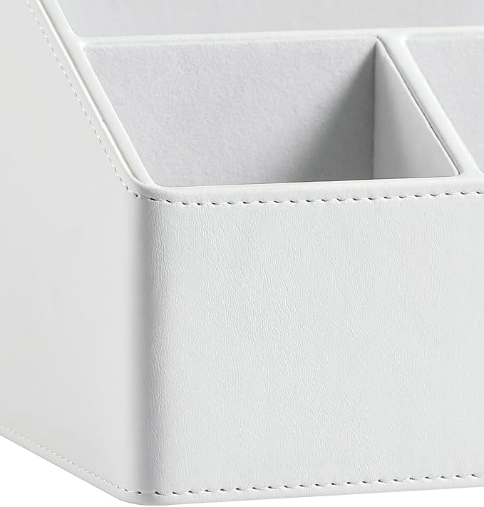 PU Leather Desk Organizer, Luxury Remote Control Holder - Image 6
