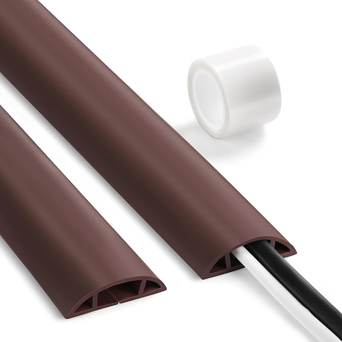 Floor Cable Cover 3ft Brown, LZEOY Cord Covers by LZEOY