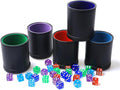 5 Pack PU Leather Dice Cups Velvet Felt-Lined Shaker Cups by RERIVER