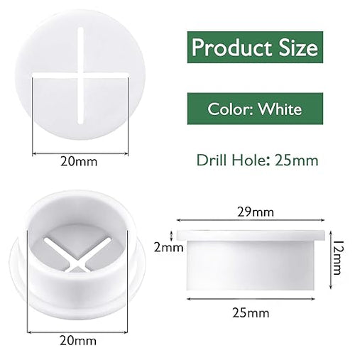 10Pcs Desk Grommet, Flexible Rubber Wire Grommets, Wall Grommets - Image 2