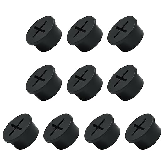 10Pcs Desk Grommet, 3/4" Black Silicone Cord Hole Cover, Flexible Rubber Wire by EASYEAH