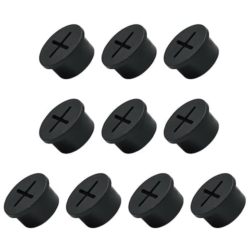 10Pcs Desk Grommet, 3/4" Black Silicone Cord Hole Cover, Flexible Rubber Wire by EASYEAH