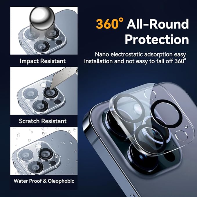 Camera Lens Protector for iPhone 15 Pro 6.1" ＆ iPhone 15 Pro Max 6.7", 9H - Image 2
